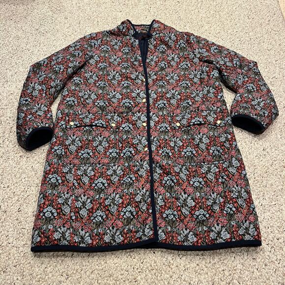 J. Crew Jackets & Blazers - J Crew Quilted Puffer Jacket Liberty Floral Primaloft XL Preppy Feminine Cottage